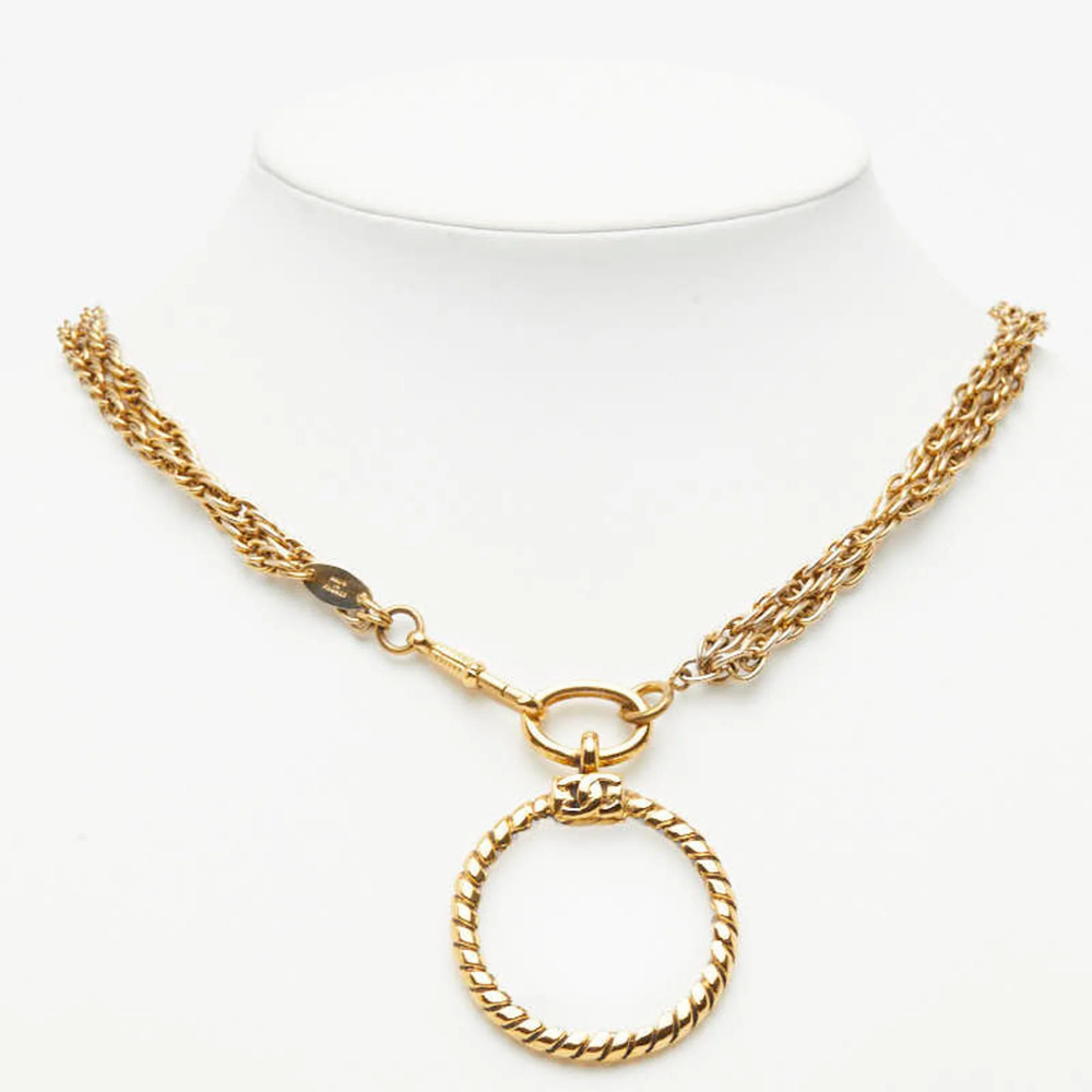 CHANEL Gold Logo Necklace - Picture 8 of 8